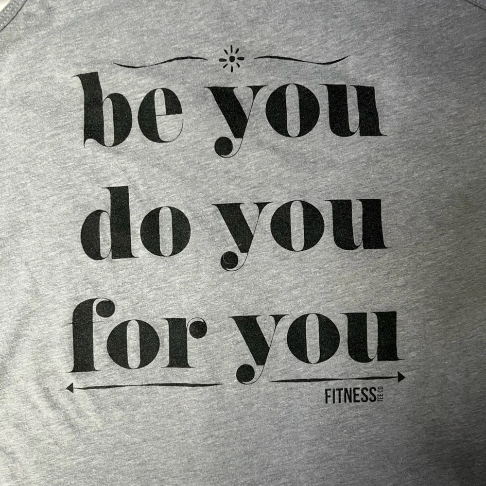 Fitness Tee Co 🌟2/$20 Gray Be You Do You For You Racerback Tank Top - LG - Picture 9 of 9